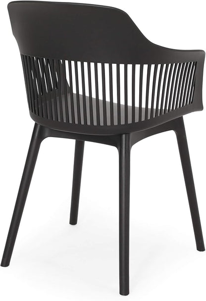 Christopher Knight Home Ladonna Outdoor Dining Chair (Set of 4), Black