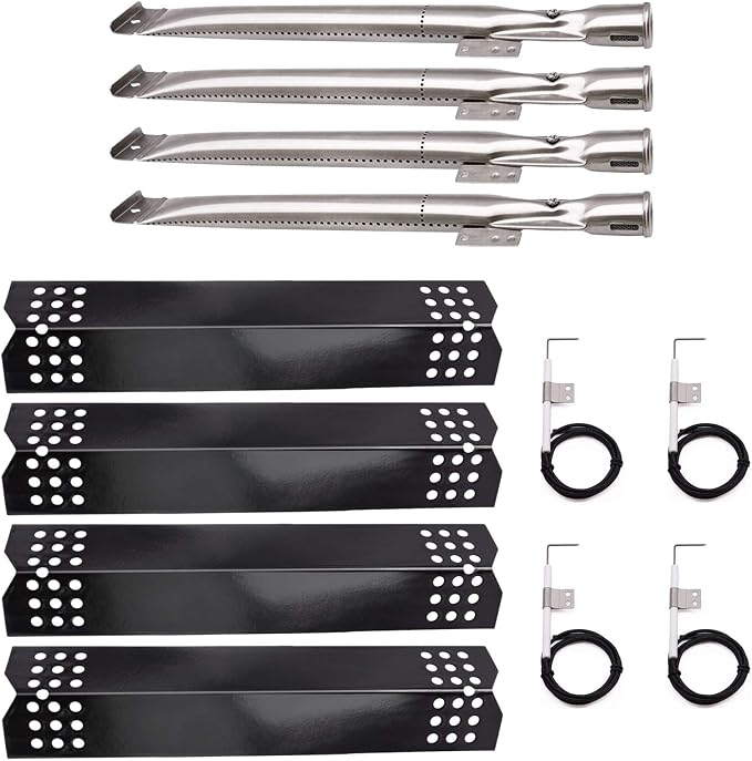 Criditpid Grill Replacement Parts for Nexgrill 4 Burner 720-0830H 720-0783E, Nexgrill 720-0888, 720-0888N, Members Mark 720-0830F, Burner Tubes, Heat Plates and Igniter for 720-0830H Nexgrill Parts
