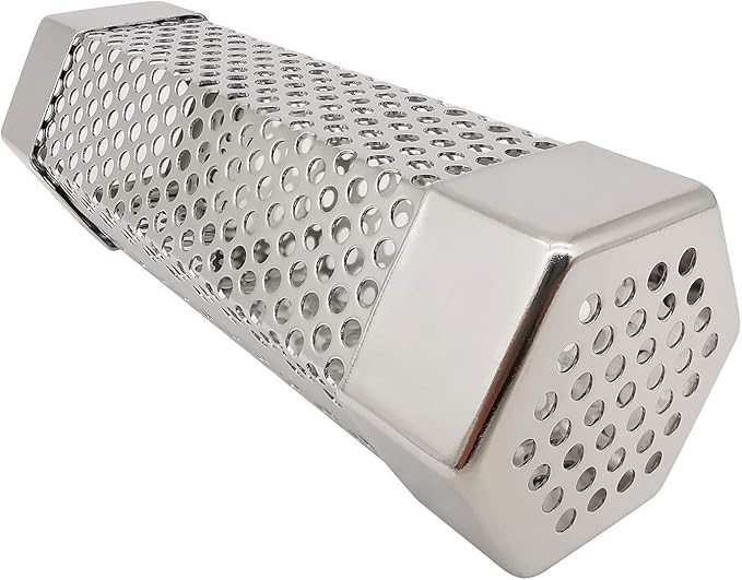 Smoker Smoke Tube Box for Pellets Grill, 304 Stainless Steel BBQ Cold Smoker Generator Tube, 2.5 Hours of Billowing Hot or Cold Smoking - 6" Hexagon - 1Pack