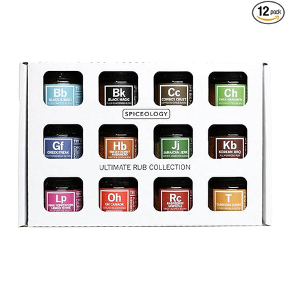 Spiceology – Ultimate Rub Collection – 12 Gourmet Spices & Seasonings Set for Grilling, BBQ & Cooking – Perfect Spice Gift Set for Cooks, Grill Masters & Foodies – BBQ Gifts & Spice Rub Gift Set