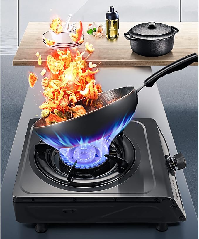 Gas Hob 4.2Kw Portable Camping Gas Stove Indoor Lpg Cooktop Single Burner Cooker 37X29X14Cm (Lpg) (Lpg)