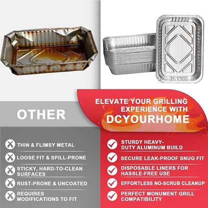 Universal Grill Drip Pans for Monument Grills Grease Tray, Aluminum Drip Pan Liners for Monument 24367 24633 35633 25392 41847NG 17842 14633 Parts and More, Grease Liners for Gas Grills 8.4 x 5.8 Inch