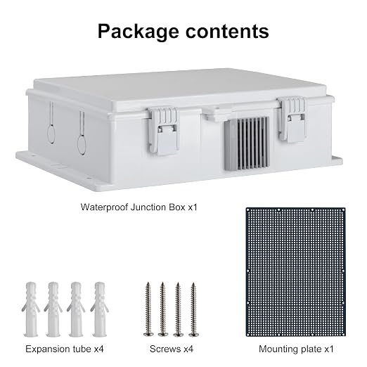 Namunanee Outdoor Electrical Junction Box, ABS Water Resistant Enclosure with Internal Mounting Panel & Hinged Cover (13" H* 9.2" L* 3.7" W)