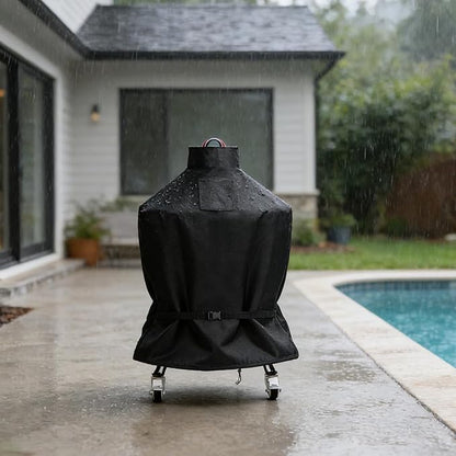 TheElves Kamado Grill Cover, Outdoor Grills Covers Waterproof Heavy Duty for Weber Char-Griller Megamaster GRILLBOSS Papapacks and Most 22 inch Charcoal Kettle Grill Round Smoker - 28" Dia x 35" H