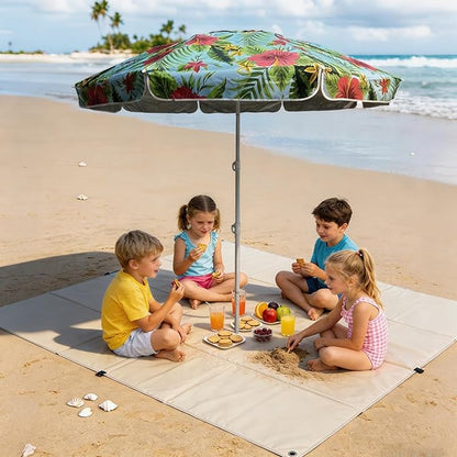 LOTTAFUN Portable Beach Umbrella 6ft – Lightweight Adjustable Outdoor Patio and Beach Umbrella Sun Shade with Sand Anchor & Carry Bag, Outdoor Folding no Tilt The sand needs to exceed the spiral 6inch