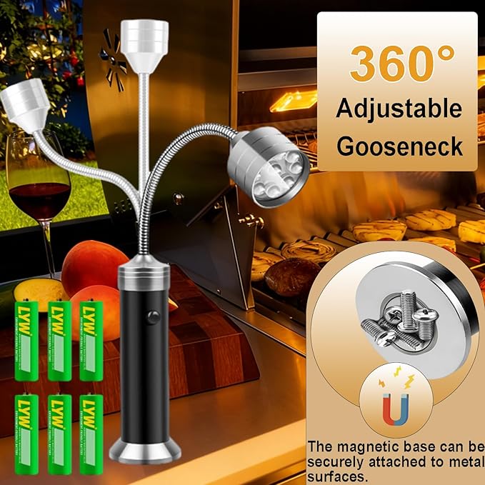 BBQ Grill Lights for Outdoor Grill, Magnetic Grill Lights for Outdoors Barbeque-UnRechargeable