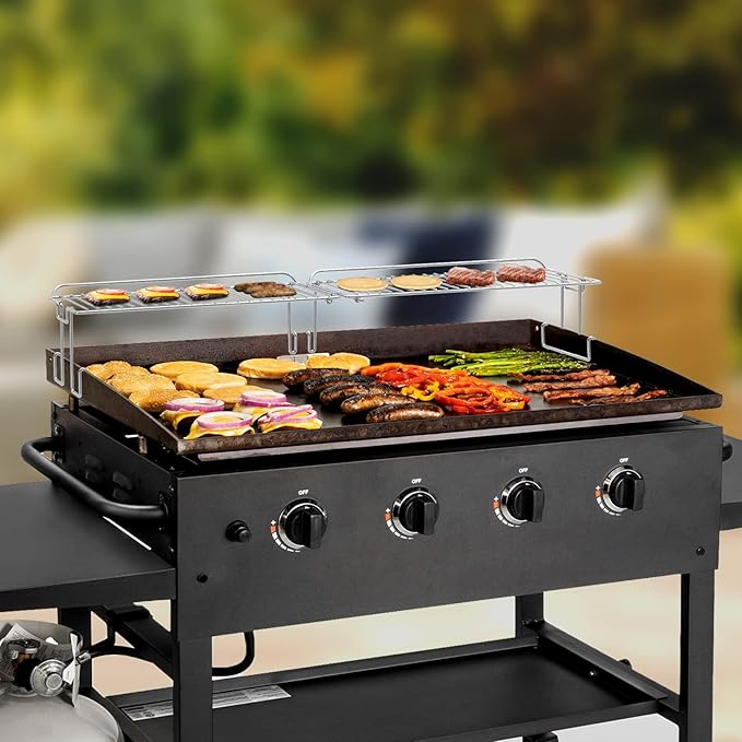 onlyfire Griddle Warming Rack for 36" Griddles, BBQ Cooking Griddle Accessories, Keep Foods Warm and Create Extra Cooking Space