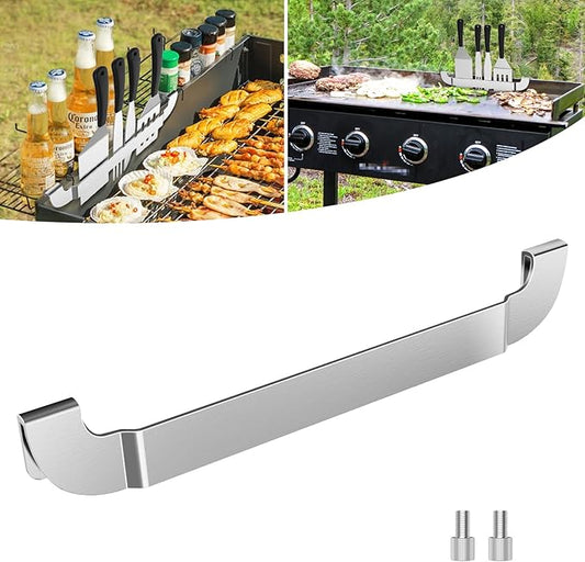 Griddle Spatula Holder, 10 Inch Stainless Steel Barbecue Tool Hold Rack, Outdoor Picnic Griddle Accessories for Blackstone, Royal Gourmet and Other Flat Top Griddle