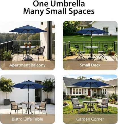 AMMSUN 6FT Patio Umbrella, Outdoor Table Umbrella with Push Button Tilt | UPF50+ Sun Protection and Water-Resistant Fabric, Premium Steel Pole and Ribs, Height-Adjustable and Push-Button Tilt