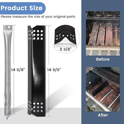 Criditpid Grill Replacement Parts for Grillmaster 720-0697, 7200697, Nexgrill 720-0697 Models, Grill Heat Plate Shields and Burner Tubes Replacement for Grill Master 720-0697 4 Burner Gas Grill
