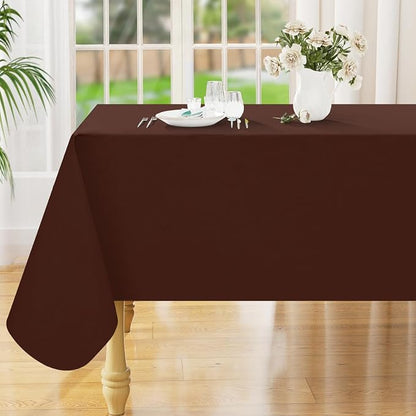 Smiry Rectangle Table Cloth 60x102 Inch, Waterproof Wipeable Vinyl Tablecloths Protector, Oil Spill Proof Plastic Table Cover for Dining, Picnic, Camping, Outdoor, Coffee