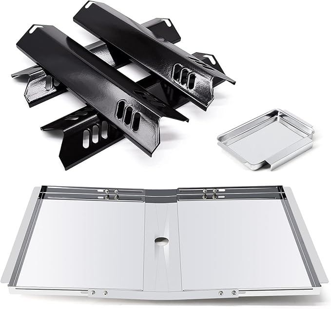 Replacement Parts for Dyna-Glo DGF493BNP DGF510SBP, Drip Pan Grease Tray & Heat Tents Heat Shields for Dyna Glo DGF493BNP 4 Burner Grill