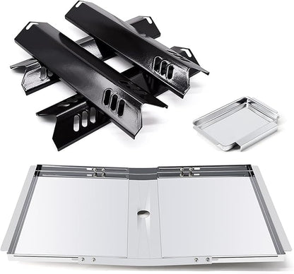 Replacement Parts for Dyna-Glo DGF493BNP DGF510SBP, Drip Pan Grease Tray & Heat Tents Heat Shields for Dyna Glo DGF493BNP 4 Burner Grill
