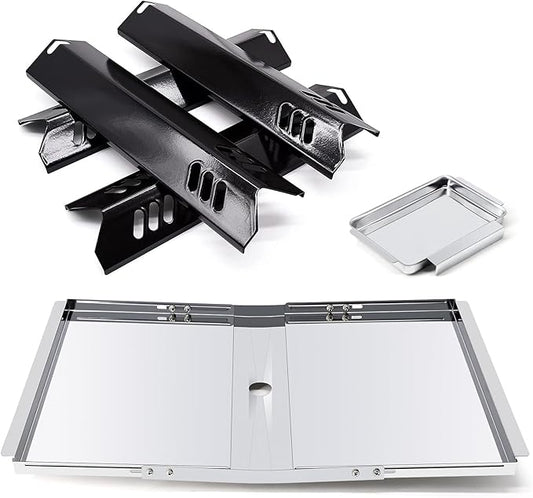 Replacement Parts for Dyna-Glo DGF493BNP DGF510SBP, Drip Pan Grease Tray & Heat Tents Heat Shields for Dyna Glo DGF493BNP 4 Burner Grill