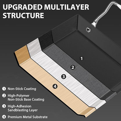 Utheer Upgraded Nonstick Cast Iron Griddle for Gas Grill, 26.7 x8.6" Double Burner Griddle Flat Top Grill Plate for Gas/Electric/Charcoal, Lightweight, Durable, Easy to Clean, for Stovetop,Camping,BBQ