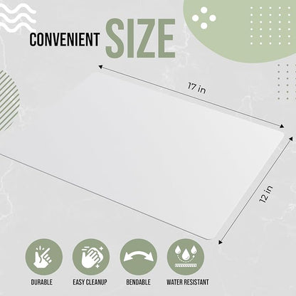 Crown Display Disposable Cutting Boards for Kitchen 300 Count White Cutting Board 12 Inch X 17.5 Inch Flexible Cutting Boards For Kitchen ~ Patent Pending ~ Recyclable Disposable Cutting Board Sheets