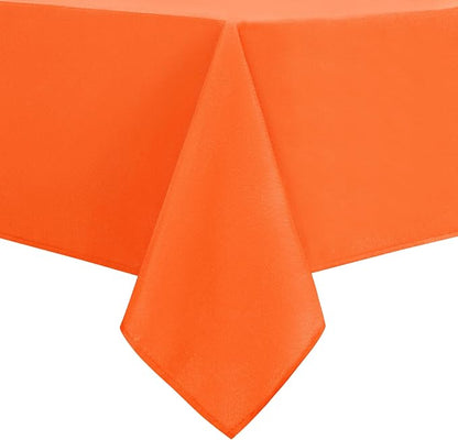 DWCN Rectangle Fall Tablecloth - Halloween Decorations Waterproof Stain and Wrinkle Resistant Table Cloth Cover for Kitchen Dining Room Party and Outdoor Use, Pumpkin Orange, 54 x 80 Inch