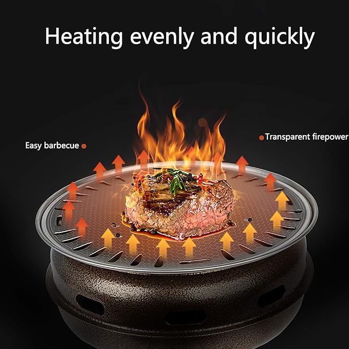 BBQ Barbeque Barbecue Grill, BBQ, Japanese Style Charcoal Smokeless Grill, Stainless Steel Pattern Plate, Heat Evenly, Indoor Outdoor (Colora : A)