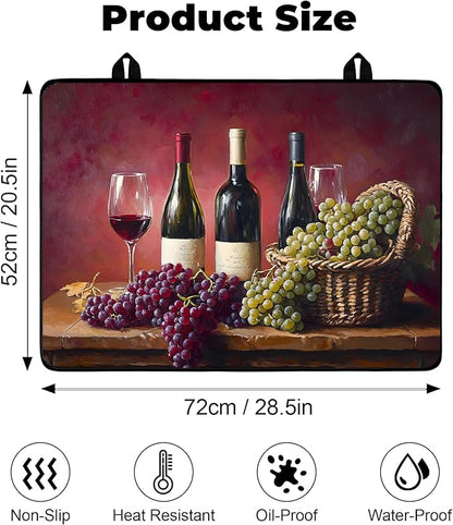 Heat-Resistant Glass Stove Top Cover with Anti-Slip Rubber Coating – 28.5x20.5 Inch Electric Stove Protector, Scratch-Resistant, Expands Counter Space, Stylish Kitchen Decor