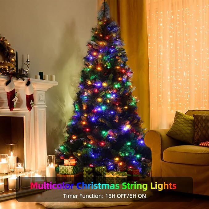 Christmas String Lights 170FT 500 LED, End-to-End Plug 8 Modes | Memory Function with Timer - UL Certified - Outdoor Indoor Fairy Christmas Lights for Tree, Garden, Holiday (Multicolor)