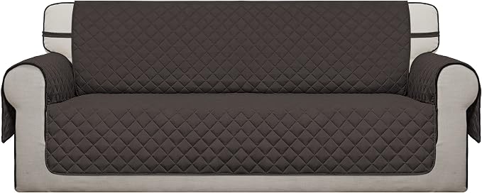 Easy-Going Reversible Oversized Couch Cover for 3 Cushion Couch Sofa Cover for Dogs Water Resistant Furniture Protector Cover with Foam Sticks for Pet (Oversized Sofa, Chocolate/Chocolate) | X-Large Sofa, Washable Slipcover For Dogs, Water Resistant Ma...