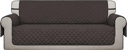 Easy-Going Reversible Oversized Couch Cover for 3 Cushion Couch Sofa Cover for Dogs Water Resistant Furniture Protector Cover with Foam Sticks for Pet (Oversized Sofa, Chocolate/Chocolate) | X-Large Sofa, Washable Slipcover For Dogs, Water Resistant Ma...
