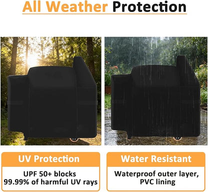 Grill Cover for Pit Boss Deluxe and 820 Pro Series Pellet Grill with Side Shelf, for Pit Boss PB820D 820FB 820D3 820SC 820XL 820PS1, 820CS1 Competition, Sportsman 820 Series, Replace for 73821 Cover