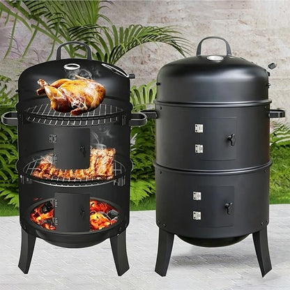 Charcoal Roast Duck Oven with Observation Window Steel Barbecue Grill with Various Accessories 360° Even Heating Triangular Stability for Roasting Duck, Turkey, Lamb, Pork, and Poultry