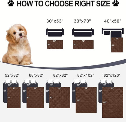 Smiry Reversible Waterproof Pet Couch Covers for Sofa | Washable Dog Couch Sofa Covers, Water Resistant Furniture Protector Slipcover, Geometric (82"x120", Brown/Chocolate)