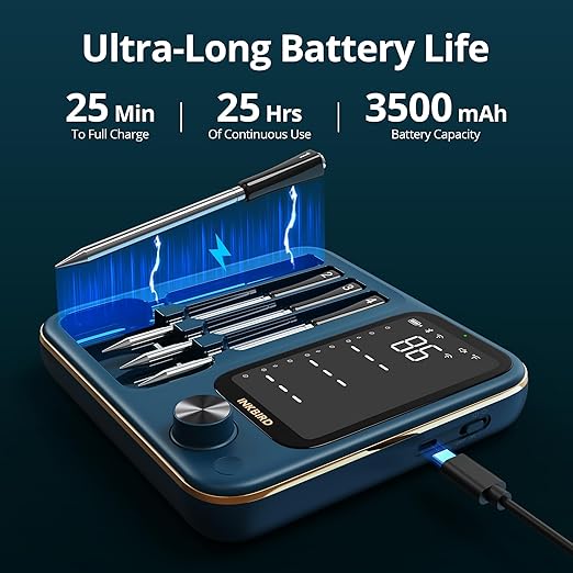 Wireless Meat Thermometer with WiFi 5G & Bluetooth 5.4, Smart Meat Thermometer for BBQ、Oven, Food Thermometer Digital with 4 Probes & 5 Sensors, NIST Accuracy, Apple Watch Alerts, 25H Use, Waterproof
