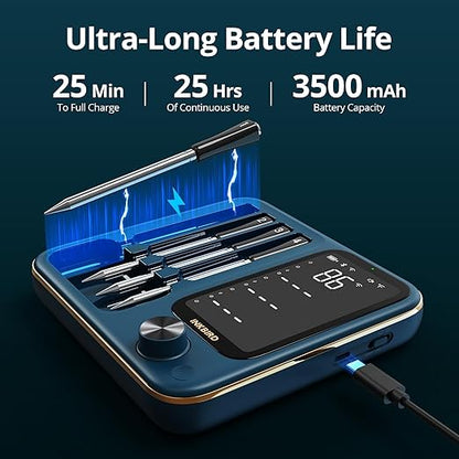 Wireless Meat Thermometer with WiFi 5G & Bluetooth 5.4, Smart Meat Thermometer for BBQ、Oven, Food Thermometer Digital with 4 Probes & 5 Sensors, NIST Accuracy, Apple Watch Alerts, 25H Use, Waterproof