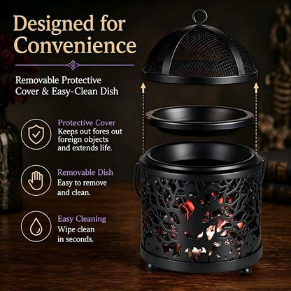 Dicimi Halloween Wax Melt Warmer – 3-in-1 Candle Warmer Lamp for Scented Wax, Wax Melter & Beverage Warmer, Flameless & Energy-Saving, Unique Scentsy Wax Warmer Alternative, Gifts for Friend