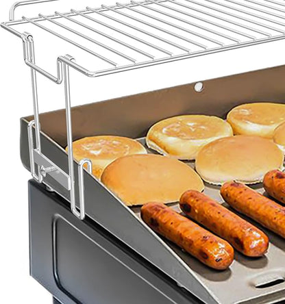 only fire Griddle Warming Rack Fits for 17" Blackstone Griddles, One-Step Clip On Attachment, Portable and Detachable