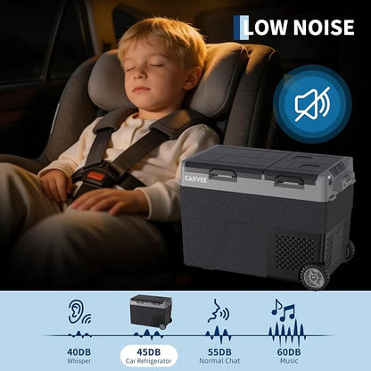 Car Refrigerator, 51QT(48L) Dual Zone Car Fridge Portable Freezer Compressor Electric Cooler, Portable Refrigerator, Rapid Freezing, -4°f to 68°f, 12/24V Can Internal Battery (Not Included) LCD Built-