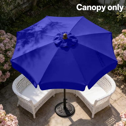 MASTERCANOPY Valance Patio Umbrella 10 ft Replacement Canopy for 8 Ribs-Blue Canopy Only