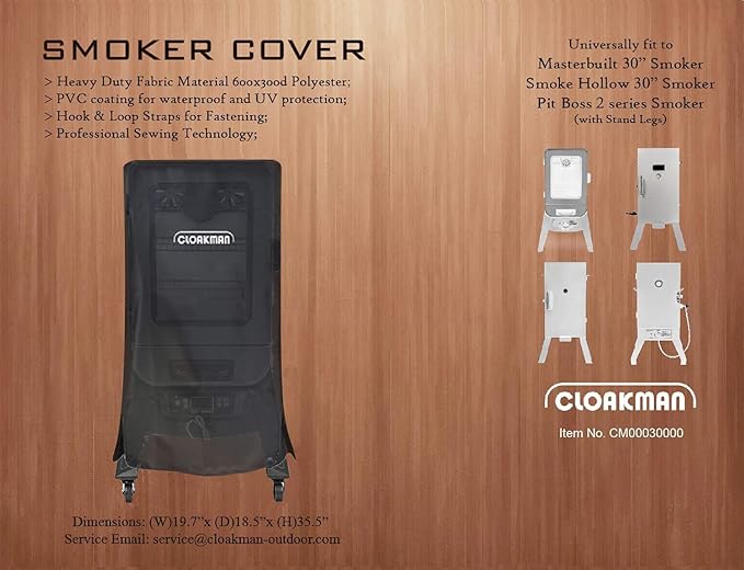 Premium Heavy-Duty Smoker Cover for Pit Boss 2 Series Smoker and Masterbuilt/Smoke Hollow 30 in Vertical Gas Smoker