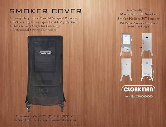 Premium Heavy-Duty Smoker Cover for Pit Boss 2 Series Smoker and Masterbuilt/Smoke Hollow 30 in Vertical Gas Smoker