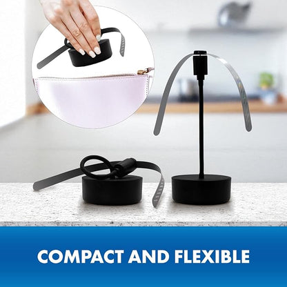 Black USB-C Rechargeable Food Fan FF-BK-04, Outdoor Dining Accessory and BBQ Essential, Lightweight with Adjustable Neck, Picnic Table Accessory and Patio Must-Have
