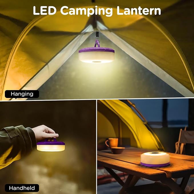 OGERY Camping String Lights 4 in 1, 32.8FT Quick Storage 8 Modes Protable | Rechargeable Fairy Tent Lights String , Hanging Waterproof LED Lamp for Outdoor Indoor Patio Awning Decor Camping Essentials