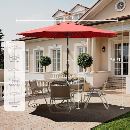 Outdoor Patio Umbrella, 8 Ribs Market Table Umbrella