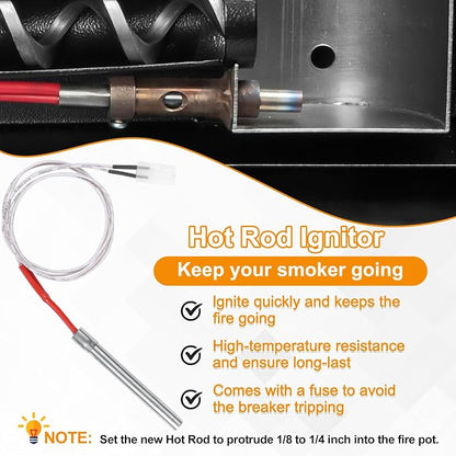 Upgrade Grills Replacement Parts Kit for Pit Boss, Traeger Wood Pellet Grills, Include 2.0 RPM Auger Motor, Hot Rod Ignitor, Fire Burn Pot, Induction Fan, Fit for Camp Chef, Z Grills Pellet Grill