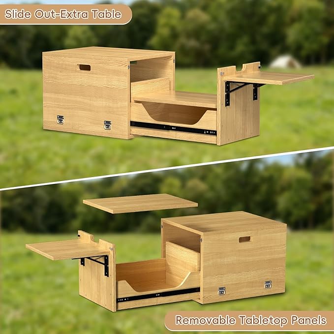 Haddockway Overland Kitchen Slide-Out System,All-in-One Folding Camping Table with Storage Drawer for SUV, Camp Kitchen Box for Outdoor Cooking, Picnic, Overlanding, Travel