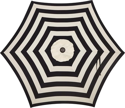 Blissun 7.5 ft Patio Umbrella, Yard Umbrella, Outdoor Market Umbrella with Push Button Tilt Crank, Black & Beige