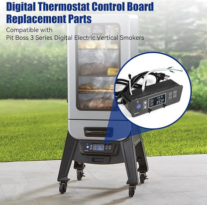 Control Board Replacement Part for PitBoss 3Series Electric Vertical Smoker | Digital LCD Display Thermostat Controller Replacement 80122, Compatible with Pit Boss Digital Electric Smoker PBV3D1