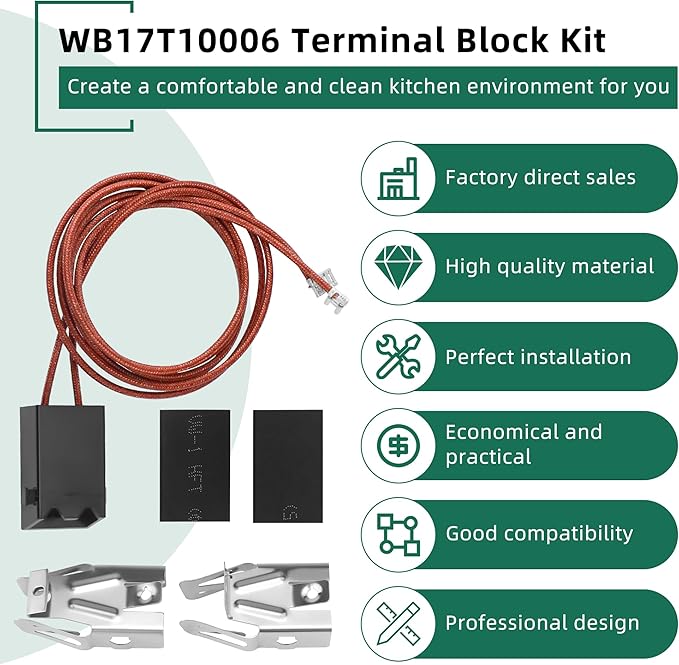 Silver Burner Drip Pans WB31T10010(6") WB31T10011(8") Electric Stove Burner Replacement WB30M1(6") WB30M2(8") WB17T10006 Terminal Block Compatible for G-E Hot-point Ken-more by MIFLUS
