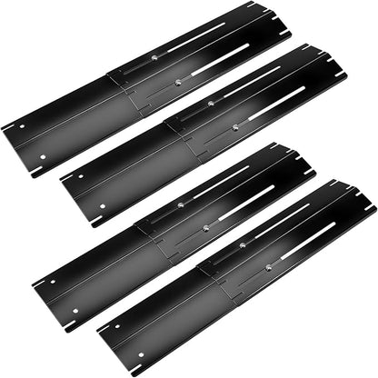 GasSaf Heat Plate Shield Adjustable, Heat Tent Burner Covers Extends from 11.75" up to 21" L, Porcelain Flavorizer Bar Universal Replacement for Brinkmann, Charbroil, Nexgrill and More Grills (4-Pack)