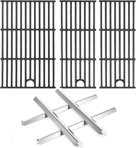 Hisencn Grill Parts for Charbroil Performance 463365021 463365522 463366022, 4 Burner 463353521,463353021, 463352521 Gas Grill, 15.5“ Heat Plate & 17 Inch Grill Grids Kit for Char-Broil