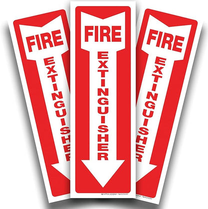iSYFIX Fire Extinguisher Signs Stickers – 3 Pack 4x12 Inch – Premium Self-Adhesive Vinyl Decal, Laminated for Ultimate UV, Weather, Scratch, Water & Fade Resistance, Indoor & Outdoor