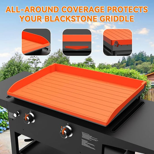 Silicone Griddle Mat Cover for Blackstone - 28 Inch Full-Edge Coverage Magnetic Silicone Grill Cover, Heavy Duty Food Grade Griddle Protective Mat, Keep Your Grill Clean and Rust-Free