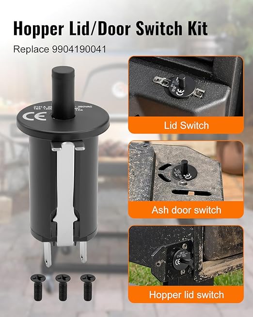 Fan and Lid/Door Switch Replacement Kit Compatible with Masterbuilt Gravity Series 560 1050 800 Digital Charcoal Grill and Smoker Combo, Replace 9904190041 9904190045 9904190040